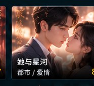 红果黄剧《她与星河》都市情感短剧海报